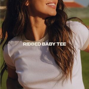 Daily Drills White/Congress Ribbed Baby Tee (Varsity collection)